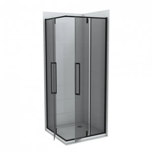 Tuš kabina COPEN ABSOLUT BLACK 800x800x2000 d staklo 6 mm sa pivot vratima