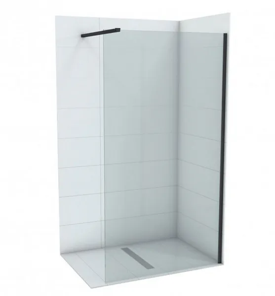 Tuš stijena WALK IN COPEN MONTE 1000x2000 prozirno staklo 8 mm mat crni profil