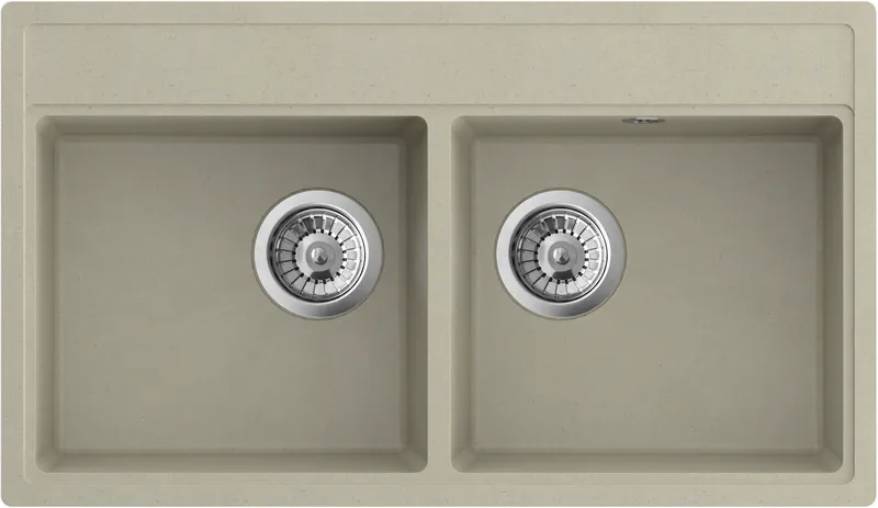 Granitni sudoper MILO METRO 76x44 Cappuccino sa sifonom dupli