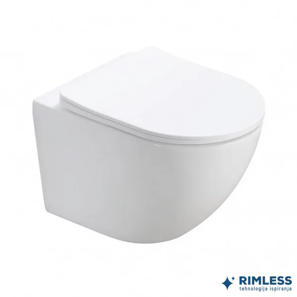 WC školjka viseća PERLA compact rimless s duroplast softclose wc daskom