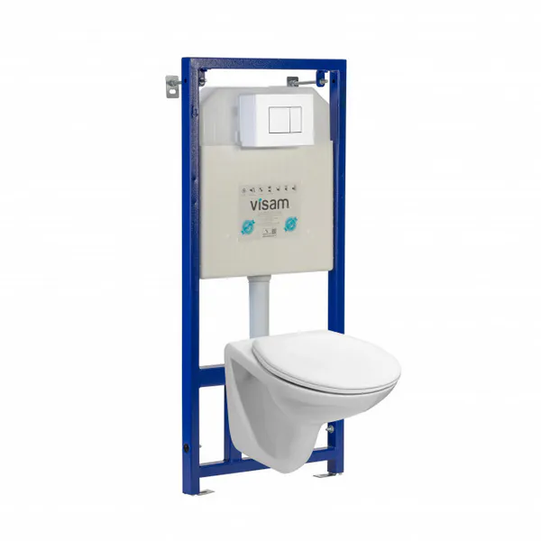 Ugradbeni vodokotlić VISAM, JIKA Pro viseća WC školjka, bijela tipka i WC daska
