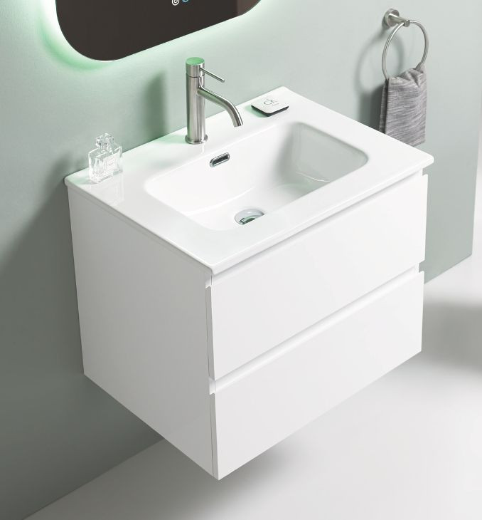 Kupaonski ormarić UNILINE LUMA 600 s umivaonikom, soft close dvije ladice